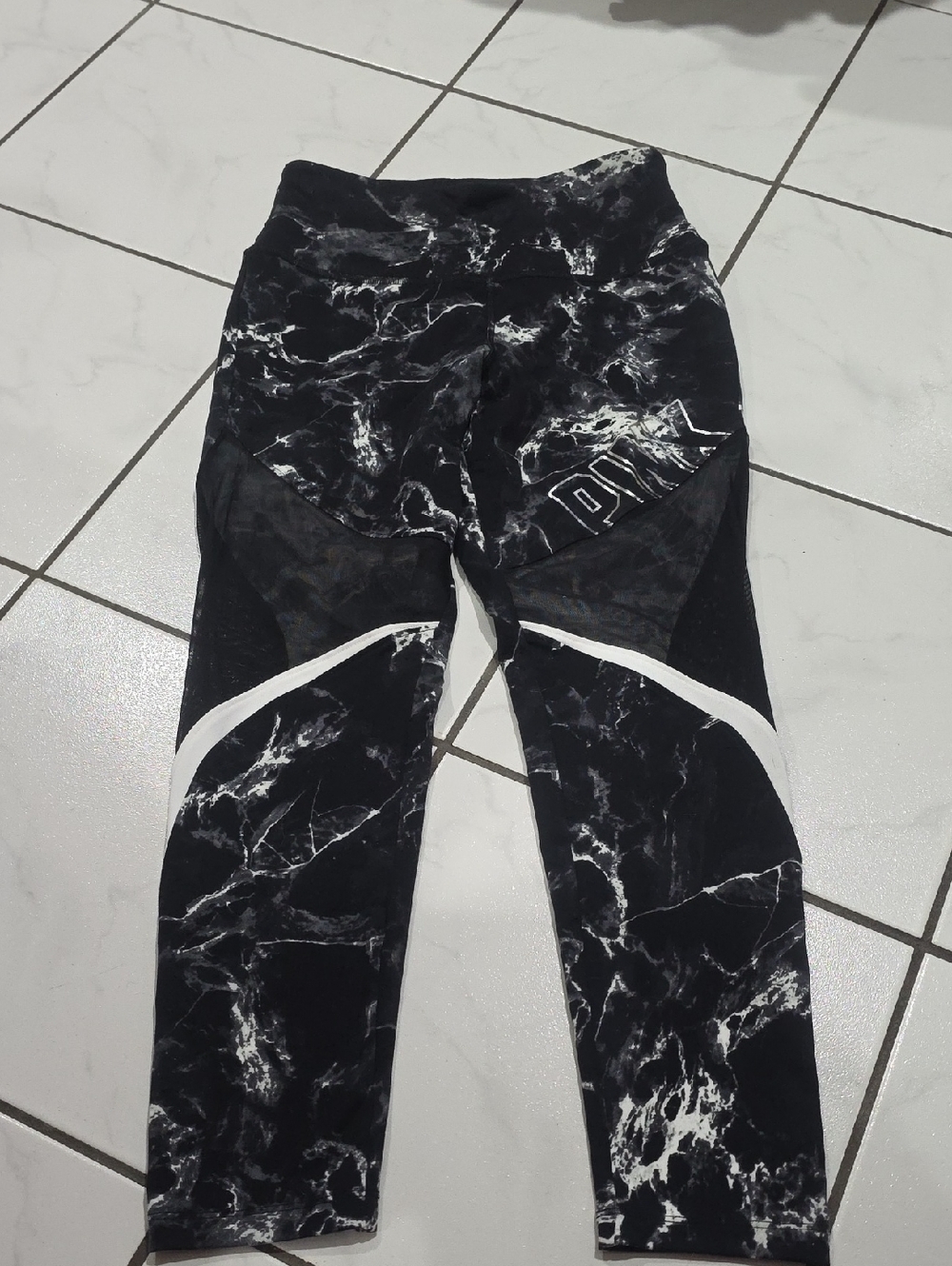 PINK Victoria's Secret Black and White Marble Leggings